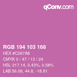 Color code: RGB 194 103 168 | qconv.com