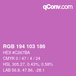Color code: RGB 194 103 186 | qconv.com