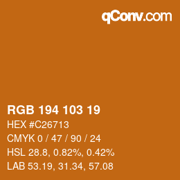 Color code: RGB 194 103 19 | qconv.com