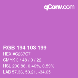 颜色代码: RGB 194 103 199 | qconv.com