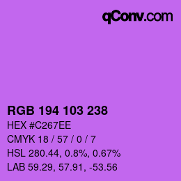 カラーコード: RGB 194 103 238 | qconv.com