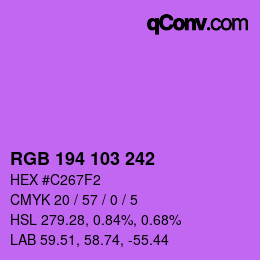 カラーコード: RGB 194 103 242 | qconv.com