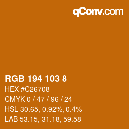 カラーコード: RGB 194 103 8 | qconv.com