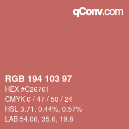 Farbcode: RGB 194 103 97 | qconv.com