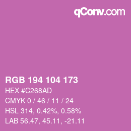 カラーコード: RGB 194 104 173 | qconv.com