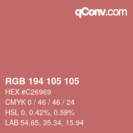Color code: RGB 194 105 105 | qconv.com