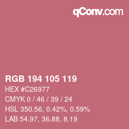 Color code: RGB 194 105 119 | qconv.com
