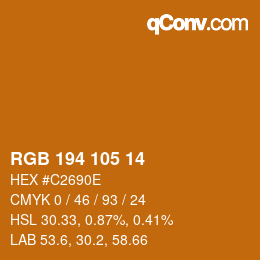 Color code: RGB 194 105 14 | qconv.com
