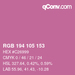 カラーコード: RGB 194 105 153 | qconv.com