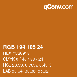 カラーコード: RGB 194 105 24 | qconv.com