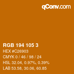 Color code: RGB 194 105 3 | qconv.com