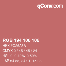 Color code: RGB 194 106 106 | qconv.com