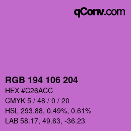 Color code: RGB 194 106 204 | qconv.com