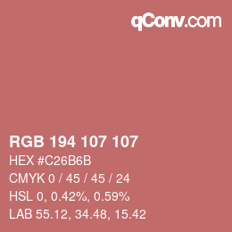 Color code: RGB 194 107 107 | qconv.com