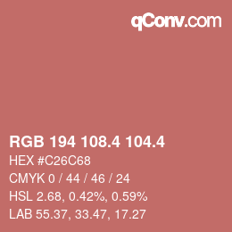 カラーコード: RGB 194 108.4 104.4 | qconv.com