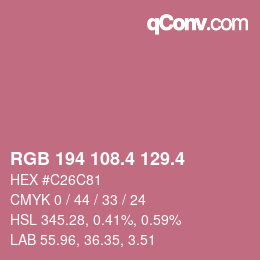 カラーコード: RGB 194 108.4 129.4 | qconv.com