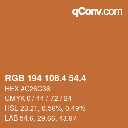 カラーコード: RGB 194 108.4 54.4 | qconv.com