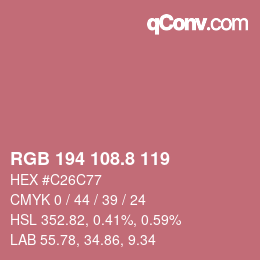 カラーコード: RGB 194 108.8 119 | qconv.com