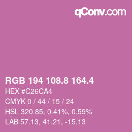 カラーコード: RGB 194 108.8 164.4 | qconv.com