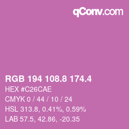 カラーコード: RGB 194 108.8 174.4 | qconv.com