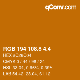 カラーコード: RGB 194 108.8 4.4 | qconv.com