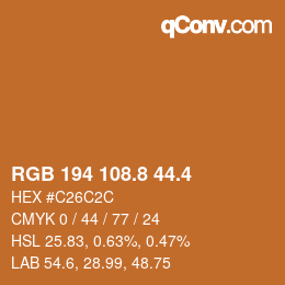 カラーコード: RGB 194 108.8 44.4 | qconv.com