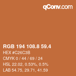 カラーコード: RGB 194 108.8 59.4 | qconv.com