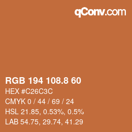 カラーコード: RGB 194 108.8 60 | qconv.com