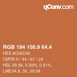 カラーコード: RGB 194 108.8 64.4 | qconv.com