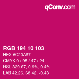 Color code: RGB 194 10 103 | qconv.com