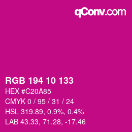 カラーコード: RGB 194 10 133 | qconv.com