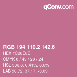 カラーコード: RGB 194 110.2 142.6 | qconv.com