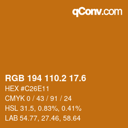 カラーコード: RGB 194 110.2 17.6 | qconv.com