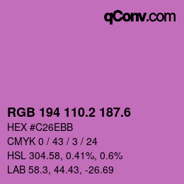 カラーコード: RGB 194 110.2 187.6 | qconv.com