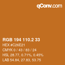 カラーコード: RGB 194 110.2 33 | qconv.com