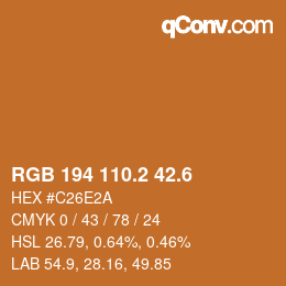 カラーコード: RGB 194 110.2 42.6 | qconv.com