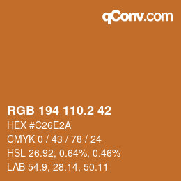 カラーコード: RGB 194 110.2 42 | qconv.com