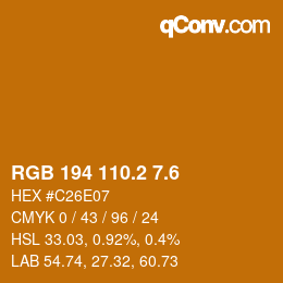 カラーコード: RGB 194 110.2 7.6 | qconv.com