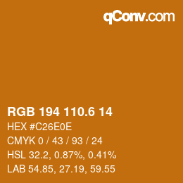 カラーコード: RGB 194 110.6 14 | qconv.com
