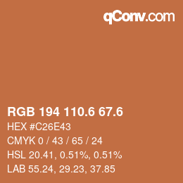 カラーコード: RGB 194 110.6 67.6 | qconv.com