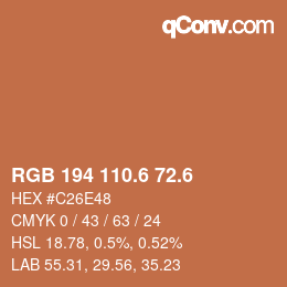カラーコード: RGB 194 110.6 72.6 | qconv.com