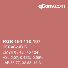 Color code: RGB 194 110 107 | qconv.com