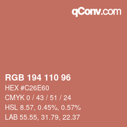 カラーコード: RGB 194 110 96 | qconv.com