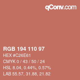 Farbcode: RGB 194 110 97 | qconv.com