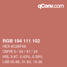 カラーコード: RGB 194 111 102 | qconv.com