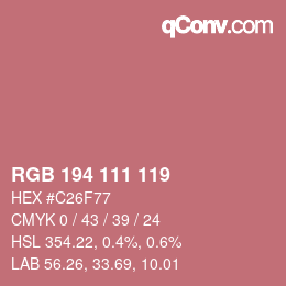 Color code: RGB 194 111 119 | qconv.com