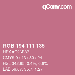 Color code: RGB 194 111 135 | qconv.com
