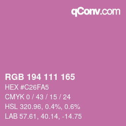 カラーコード: RGB 194 111 165 | qconv.com