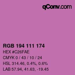 Farbcode: RGB 194 111 174 | qconv.com