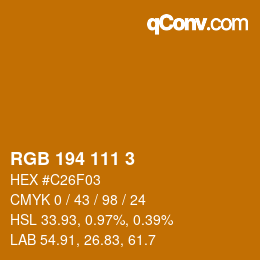 カラーコード: RGB 194 111 3 | qconv.com